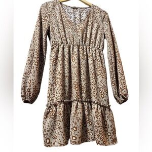 Urban Rose Animal print dress V-Neck Size Medium